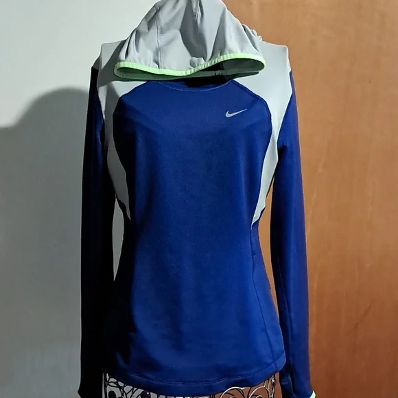 Nike Blue and Gray Performance Hoodie - Picture 3 of 8